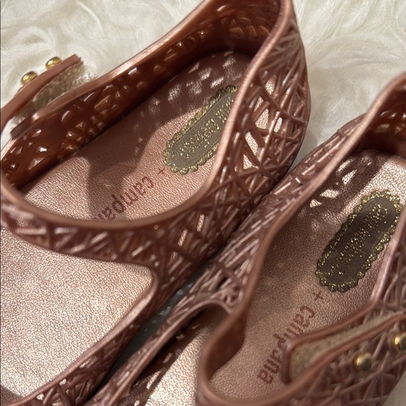 Mini Melissa + Campana Rose Gold Shoes with Elegant Design